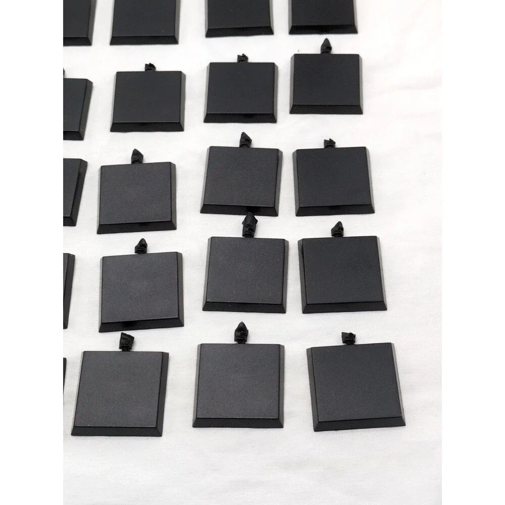 (50) 25MM Square Black Wargaming Miniature Bases